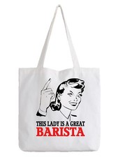 Barista Damen Tragetasche Shopper bestes Geschenk Café Cafe Brauer Bohnen Job Arbeit