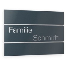 Graviers Hausname Türschild V2A Edelstahl RAL7016 Rostfrei anpassbar Hausschild