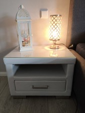 2x Hochwertiger Nachttisch Kommode Konsole Schränkchen Weiß BxHxT 57x44x40 