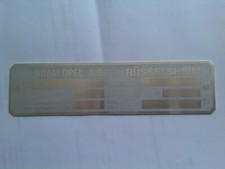 Typenschild Opel Schild Blitz GT Admiral Diplomat Rekord Commodore oldtimer BJ x