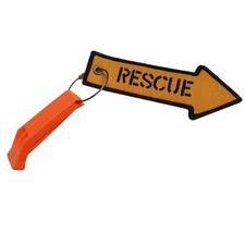 Notfall-Pfeife & Anhänger RESCUE Rettung Notsignal SOS NATO zugelassen