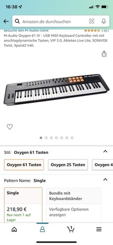 Audio oxygen 61iv usb midi - 61iv,