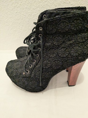 Stiefeletten schwarz spitze - stiefeletten,