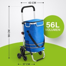 Einkaufstrolley,Trolley Einkaufswagen mit Kühlfach Klappbar Einkaufstasche Blau