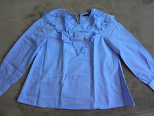 Zara Bluse M 38  Hellblau Volant