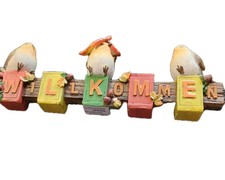 Deko Schriftzug Rotkehlchen Willkommen