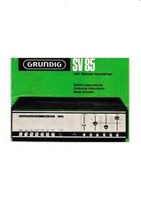 Bedienungsanleitung-Operating Instructions für Grundig SV 85 