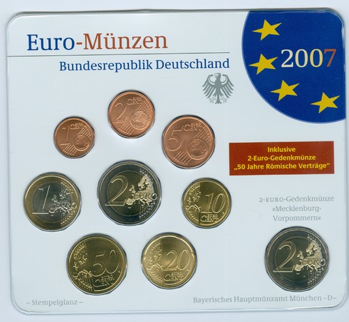 Brd euro kursmünzensatz - brd, euro-kursmünzensatz