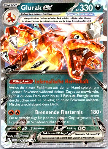 Glurak obsidian flammen 125 - obsidian,