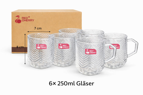 Glas tassen 250ml mit - 250ml,