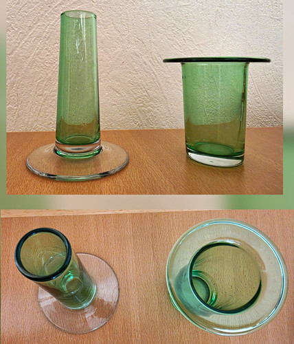 2er set grüne - 2er-set, glasvasen