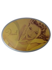 FOSSIL Schmuckschatulle Vintage Beige Metall Oval Schmuckdose Box