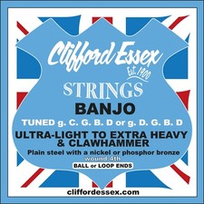 CLIFFORD ESSEX 5-SAITIGE BANJO-SAITEN. WICKEL 4. UMFANGREICHES SORTIMENT.