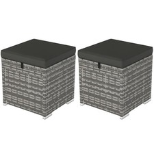 2er Set Rattan Hocker