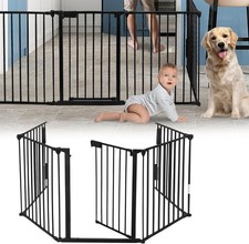 300cm Kaminschutzgitter mit Tür Kinderschutzgitter ohne Bohren