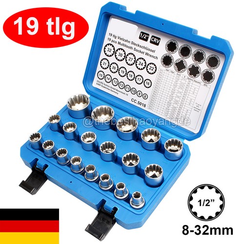 19tlg steckschlüssel - 1/2",