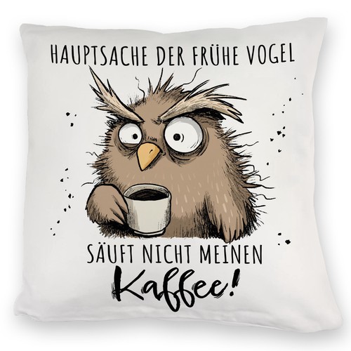 Eule kuschelkissen mit - eule, spruch