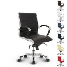 VERSEE Montreal Bürostuhl Drehstuhl Schreibtischstuhl Konferenzstuhl Echt-Leder