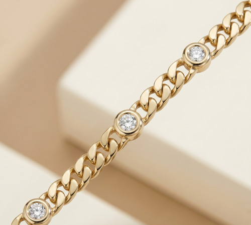 Goldarmband mit brillanten - ,
