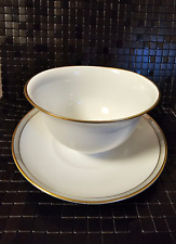 Sauciere mit Untertasse Thomas Geschirr blau  gold Rheinland Goldrand