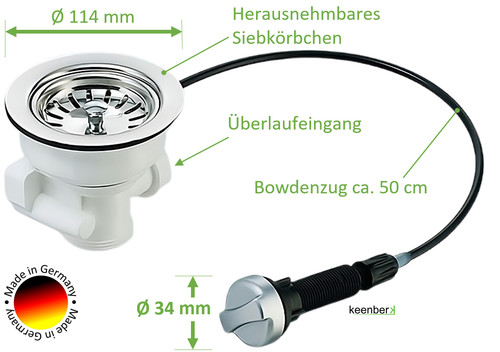 Excenter ablaufgarnitur 114mm - excenter,