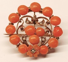 Brosche Koralle Antik Vintage