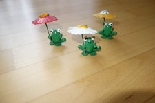 Ostern 3x Frosch mit Blume