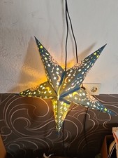 Faltbarer Advents Leucht Papierstern, Weihnachtsstern 60 cm  Blau 