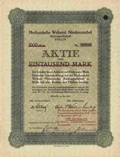 Mechanische Weberei Niederorschel 1921 Berlin Eichsfeld Thüringen Hannover 1000