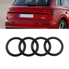 202×72MM Kofferraum Heckklappe Emblem Ringe Für Audi Abzeichen Glänz Schwarz