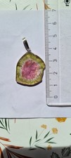 Wassermelonenturmalin Turmalin Anhänger Silber ca. 3,7g , ca. 27×22mm