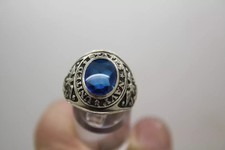 .925 S.S. Ring blauer Stein