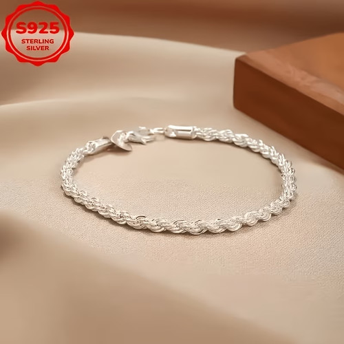 925 silber armband gedreht - silber,
