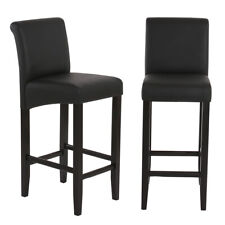 2er-Set Barhocker HWC-C33, Barstuhl Tresenhocker, Lehne, Leder Kunstleder Textil