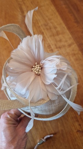 Fascinator haarreif beige - haarreif,