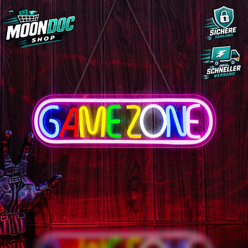 Neon schild bunt gaming zone - neon,