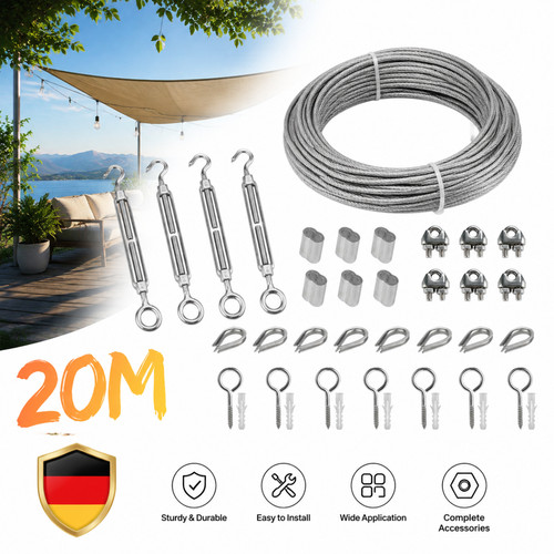 20m 3mm edelstahl stahlseil - edelstahl,