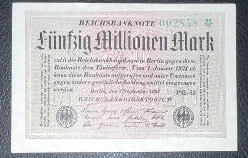 Reichsbanknote millionen - reichsbanknote, 50