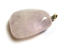 Trommelstein-Anhänger Morganit klein 925er Silber