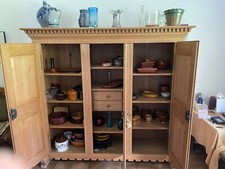 Geschirrschrank, Eiche massiv, 3-türig Reproduktion (164,5 cm - 0,43 cm x 1,80  