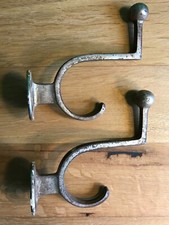 2 geschmiedete Garderobe Wand- Kleiderhaken DW Hellerau Bauhaus Art Deco-Design