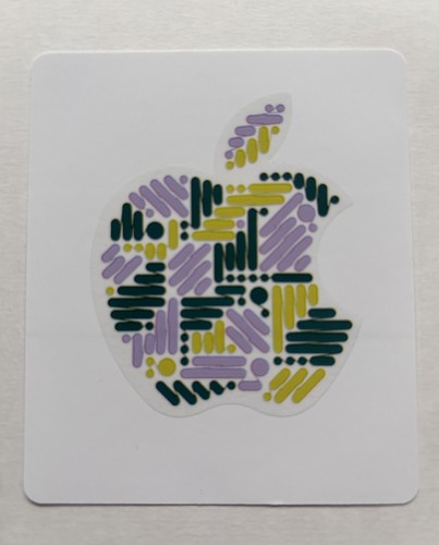 Apple logo sticker - sticker, grün/lila