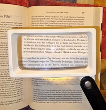 ESCHENBACH Combi Plus Leselupe - Lupe  Maße 112 x 80 mm  2,75-fach mit Standfuß