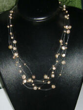 Schwebende PERLEN 7 Rheihen ca.  45 cm* Süsswasser Perlen Naturwuchs* APRICOT