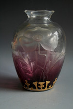 ANTIKE JUGENDSTIL GLAS VASE IM