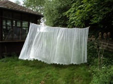 Gardine mit Kräuselband und Rollen ca. 2,70 breit, ca. 1,75 hoch