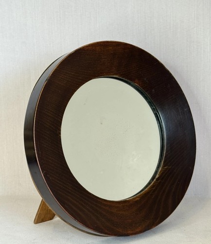 Vintage runder holzspiegel - vintage,