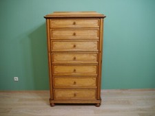 Biedermeier Kommode Birke Wurzelholz 7 Schübe um 1850 Schellack Oberfläche