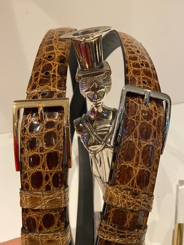 Glanz krokodilleder gürtel - krokodilleder,