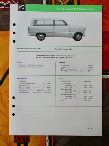 Ford weltkugel taunus 15m - ford,
